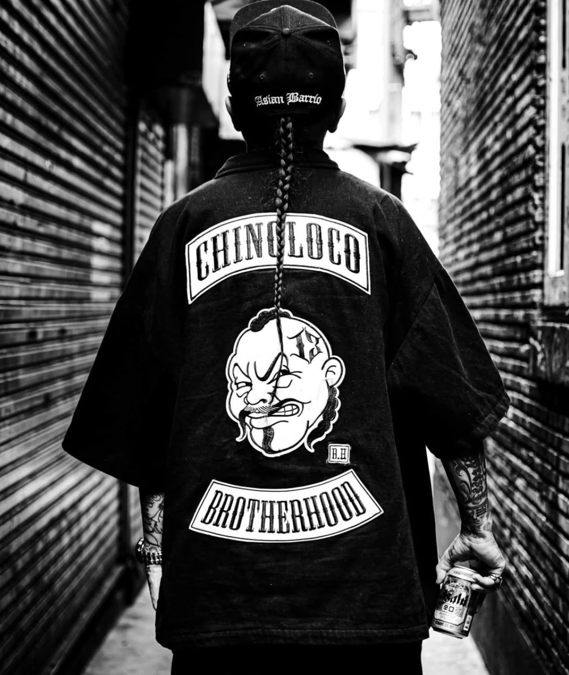 Asian Barrio Brotherhood streetwear photographed in a Bangkok alley