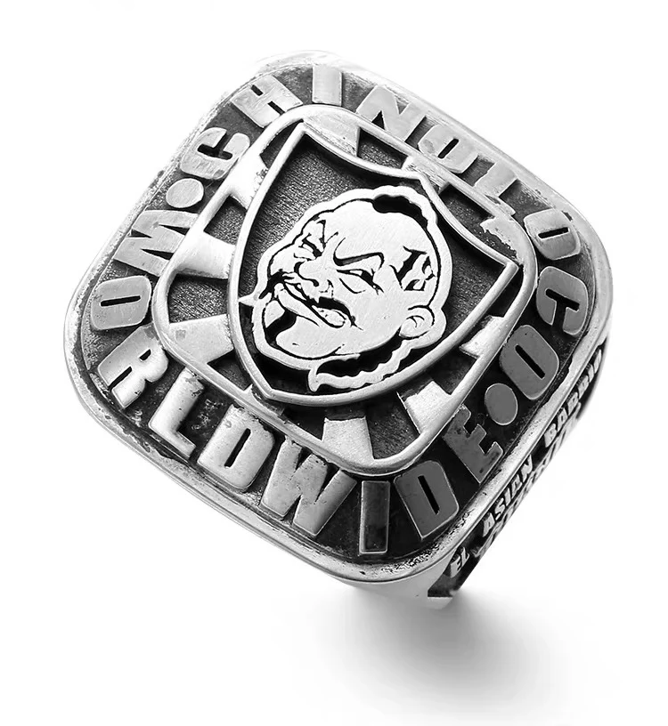 ChinoLoco 925 Solid Silver Heavy Biker Ring — view 1