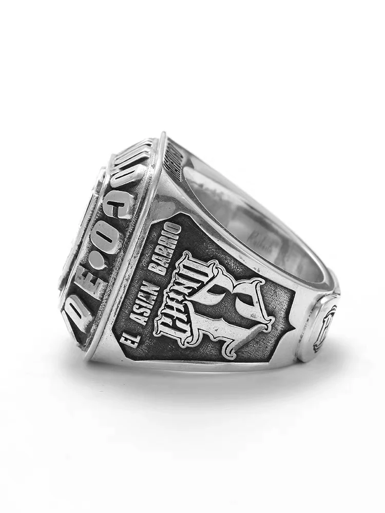 ChinoLoco 925 Solid Silver Heavy Biker Ring — view 2