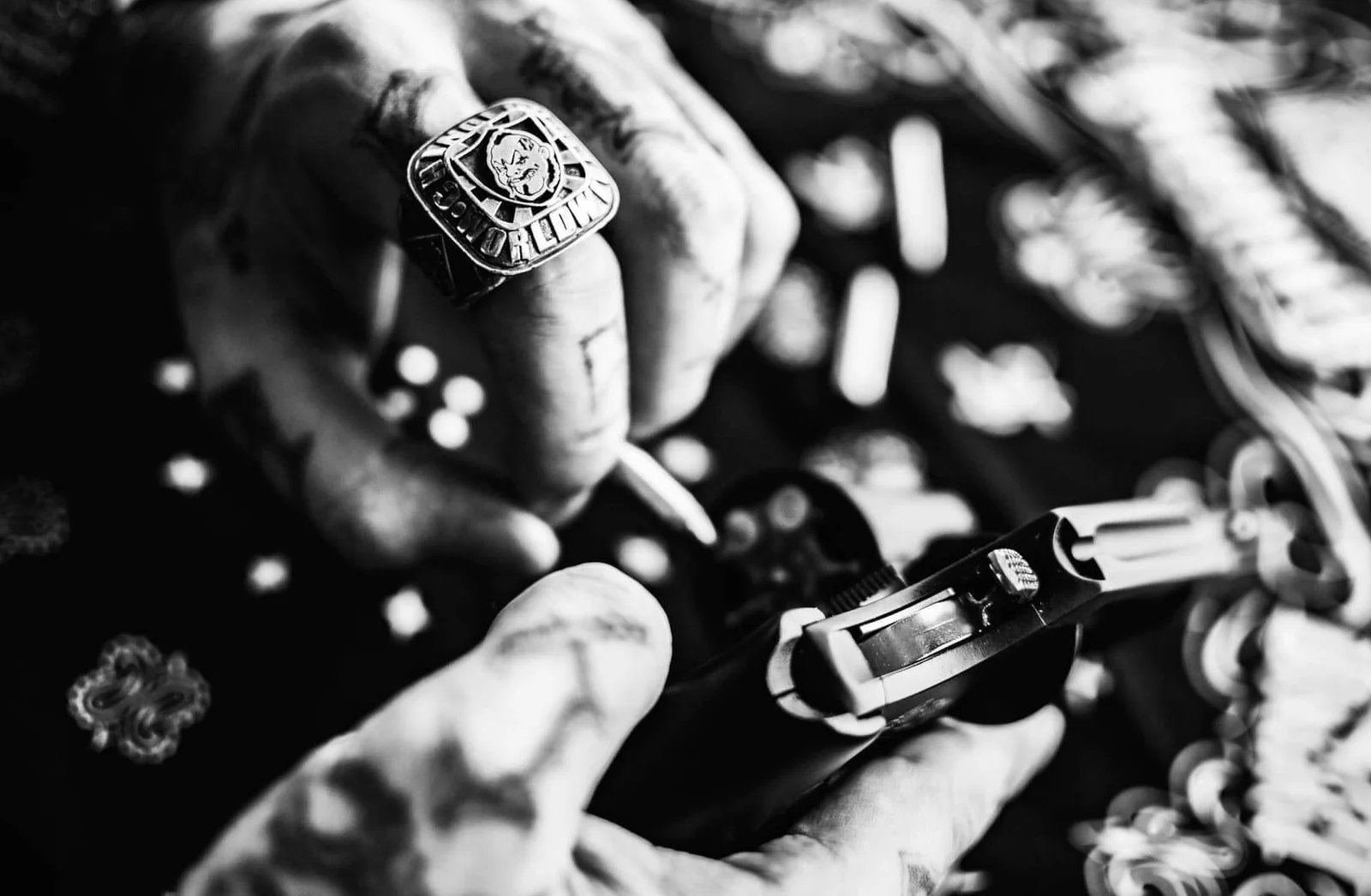 ChinoLoco 925 Solid Silver Heavy Biker Ring — view 4