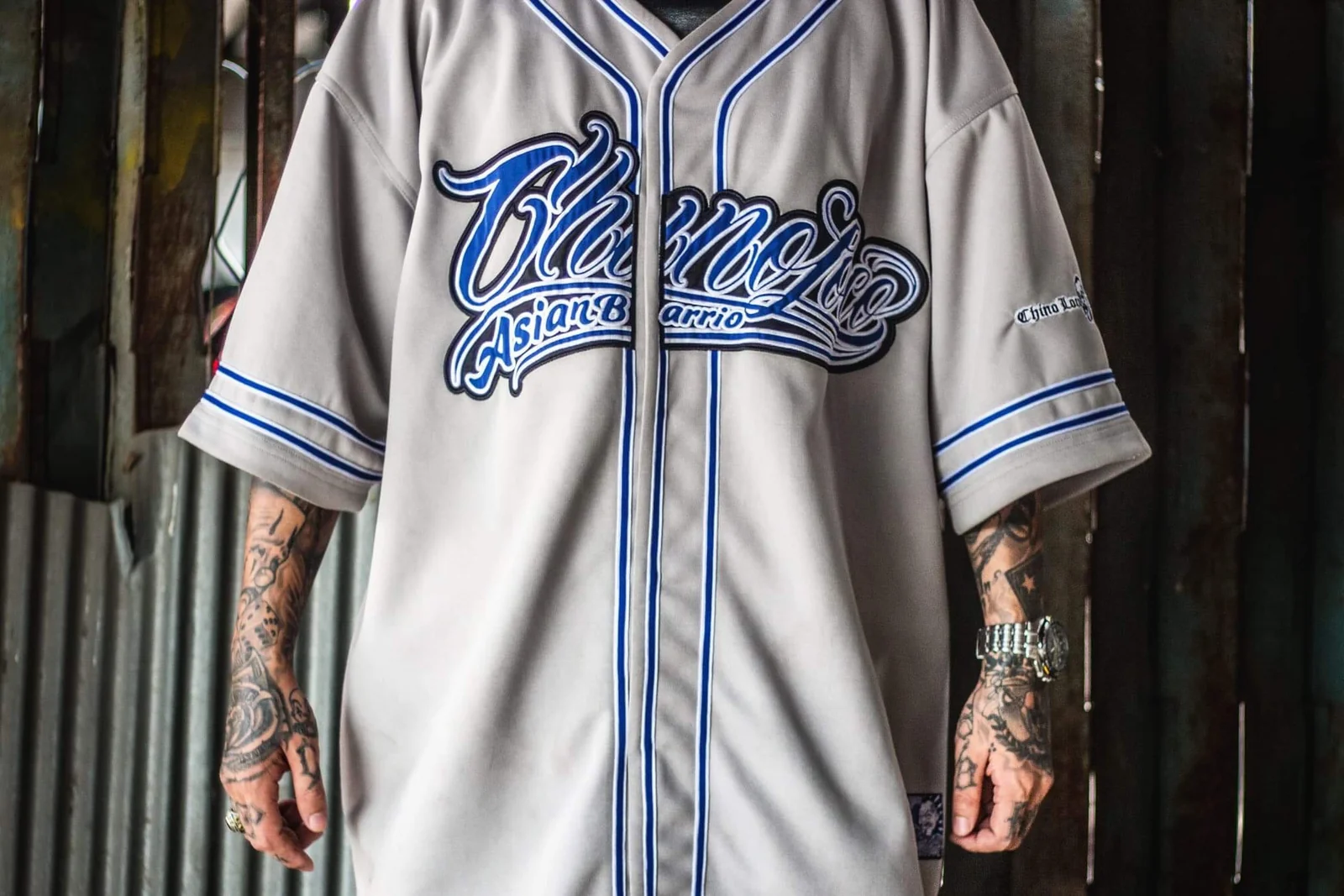 ChinoLoco Asian Barrio Baseball Jersey — view 1